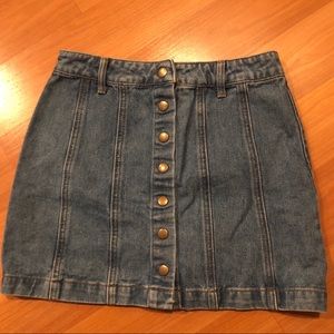 Denim button up skirt